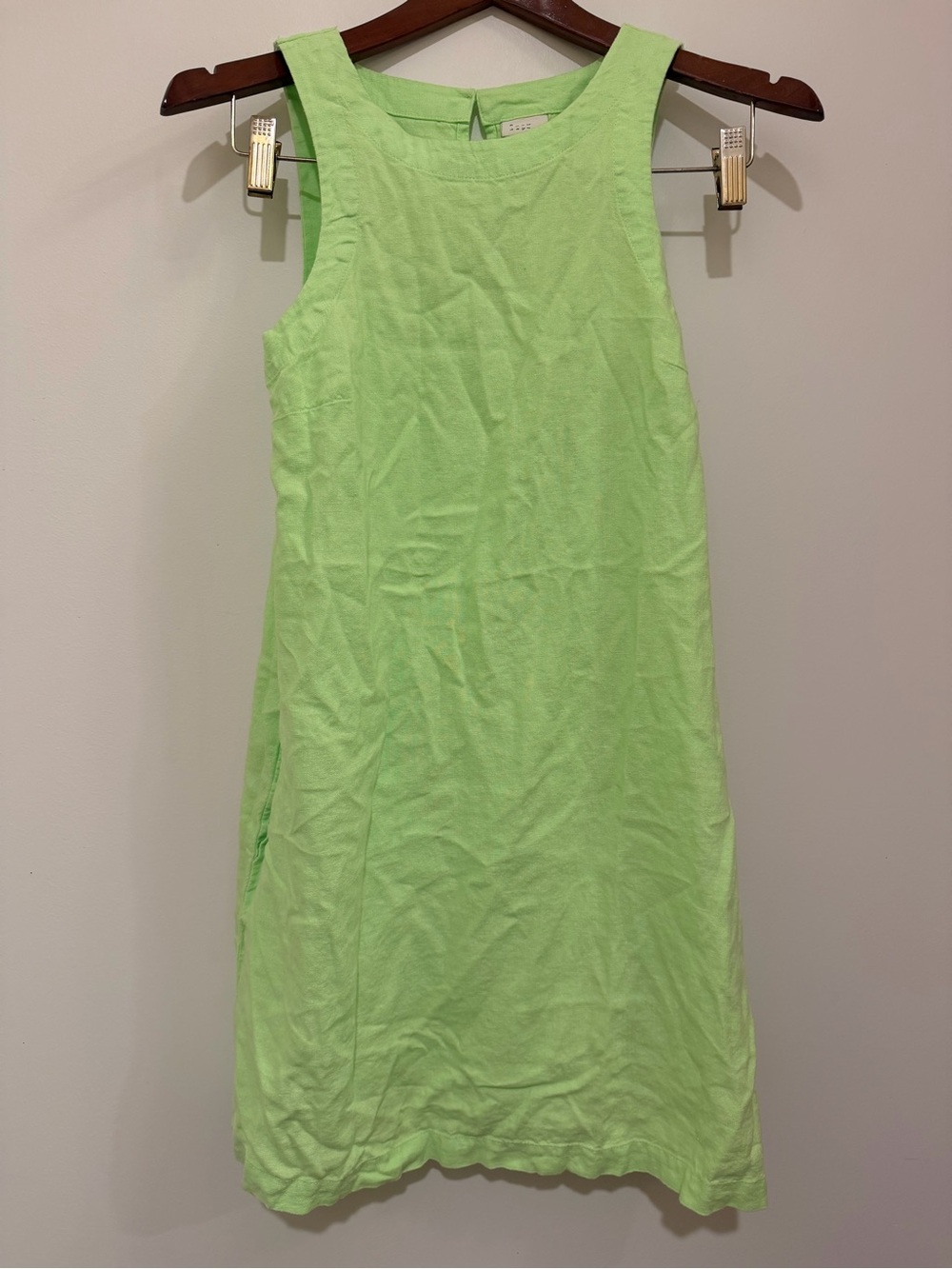 a new day Light Lime Sleeveless Shift Dress Size XS